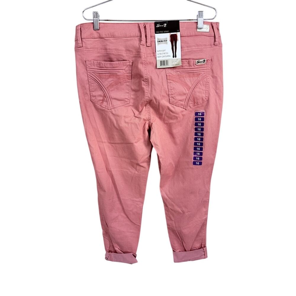 Seven7 High Rise Skinny Jeans Mauve Pink Ultra Stretch Size 16 NWT - Picture 5 of 8